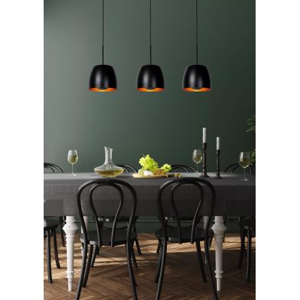 Lucide 30488/03/30 - Lestenec na vrvici NOLAN 3xE27/40W/230V črn