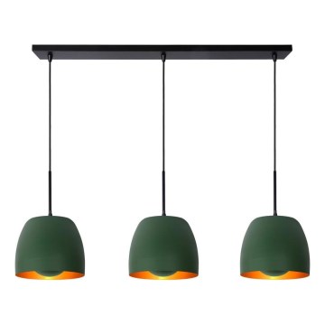 Lucide 30488/03/33 - Lestenec na vrvici NOLAN 3xE27/40W/230V zelen