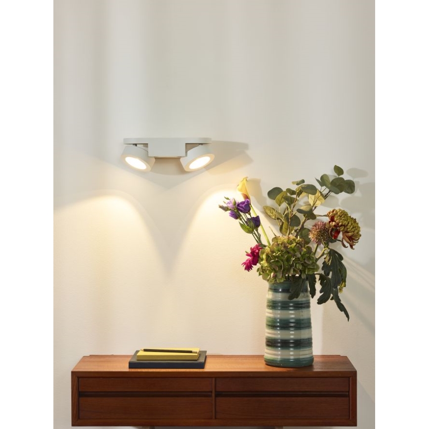 Lucide 33258/10/31 - LED Zatemnitveni reflektor MITRAX 2xLED/5W/230V bela