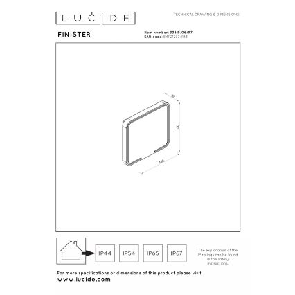 Lucide 33815/06/97 - LED zunanja stenska svetilka FINISTER LED/7W/230V IP54