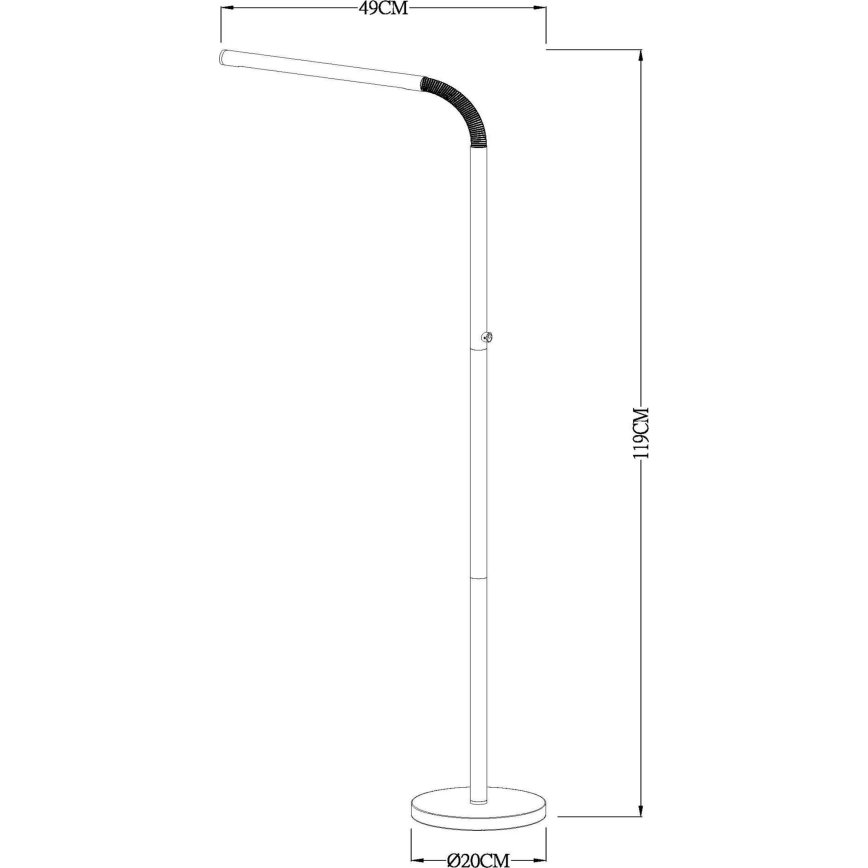 Lucide 36712/04/30 - LED Zatemnitvena na dotik talna svetilka GILLY LED/6W/230V 4000 mAh črna