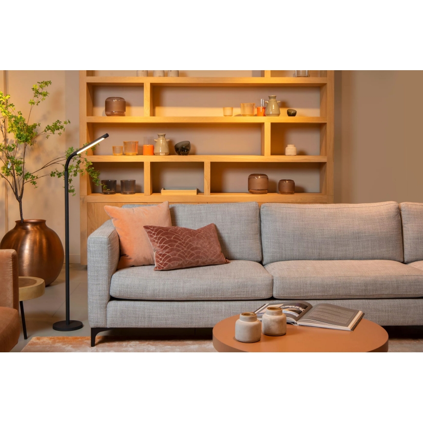 Lucide 36712/04/30 - LED Zatemnitvena talna svetilka na dotik GILLY LED/6W/230V 4000 mAh črna