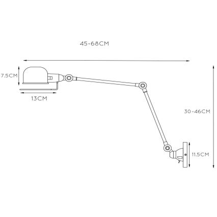 Lucide 45252/11/97 - Stenska svetilka HONORE 1xE14/40W/230V
