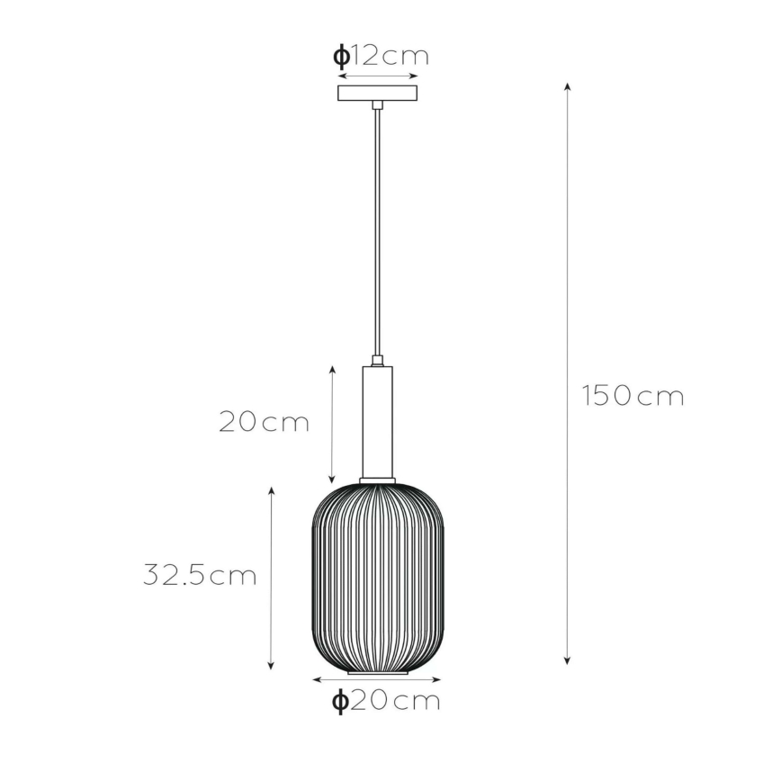 Lucide 45386/20/62 - Lestenec na vrvici MALOTO 1xE27/40W/230V pr. 20 cm