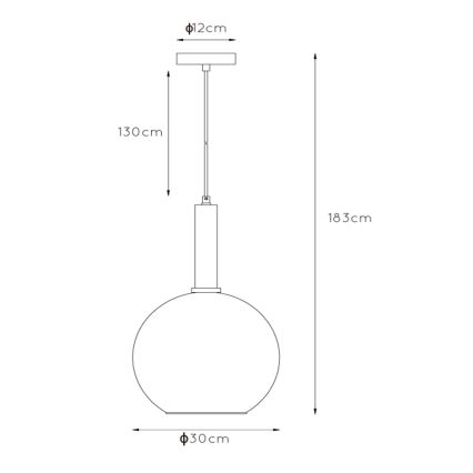 Lucide 45402/30/30 - Lestenec na vrvici MARIUS 1xE27/40W/230V črna
