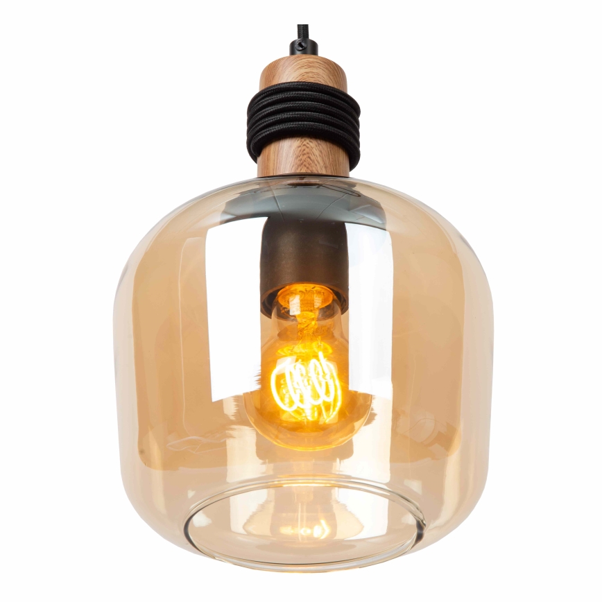 Lucide 45408/03/62 - Lestenec na vrvici ILONA 3xE27/40W/230V črna/bež