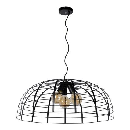 Lucide 45449/76/30 - Lestenec na vrvici ELODIE 3xE27/40W/230V črn