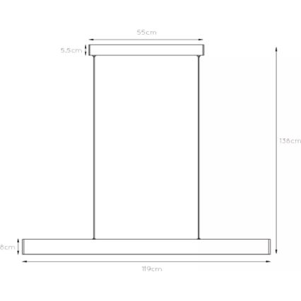 Lucide 45455/36/30 - LED Zatemnitveni lestenec na vrvici RAYA LED/36W/230V 119 cm črna