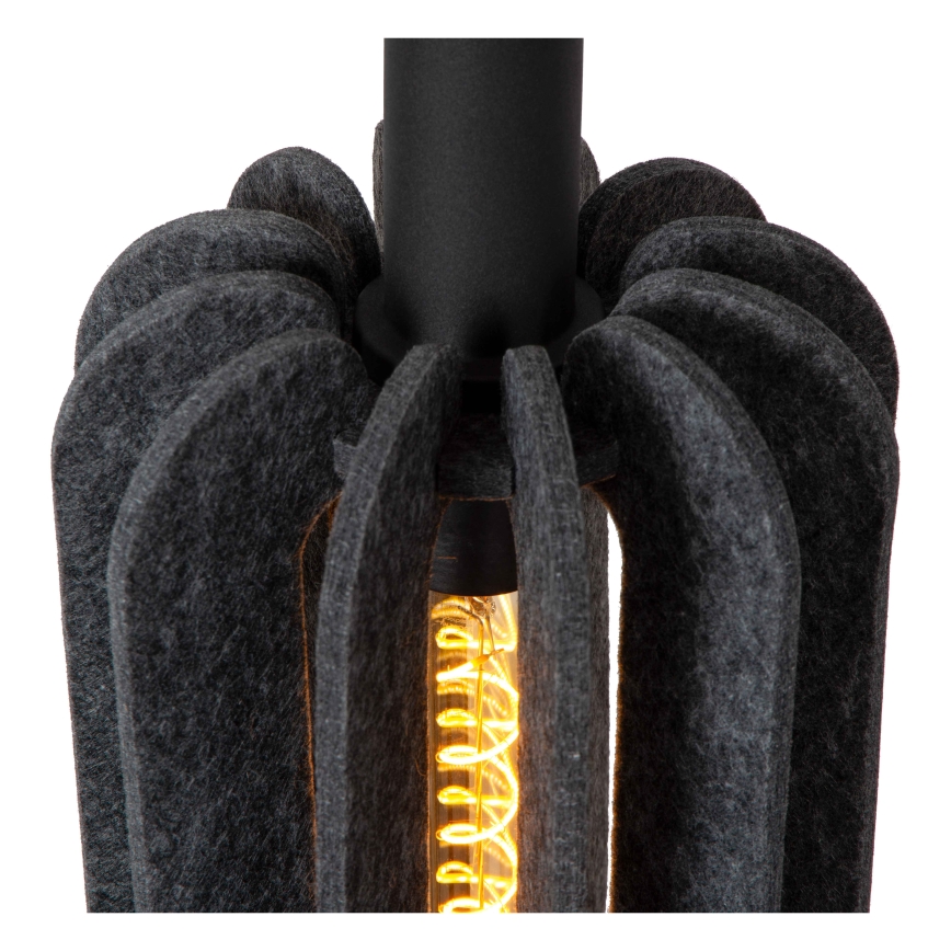 Lucide 45492/01/36 - Lestenec na vrvici RAFAL 1xE27/40W/230V črna/siva