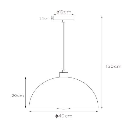 Lucide 45496/01/35 - Lestenec na vrvici SIEMON 1xE27/40W/230V moder