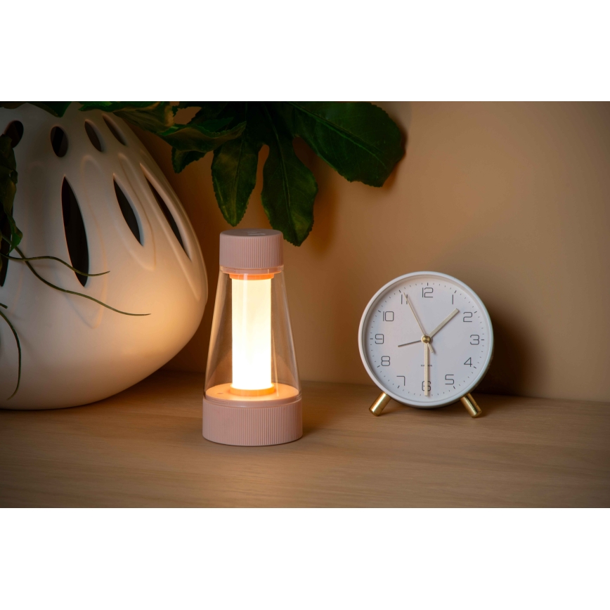 Lucide 45500/01/66 - LED Zatemnitvena zunanja svetilka na dotik LORALI LED/1,2W/4V USB IP44 2000 mAh roza