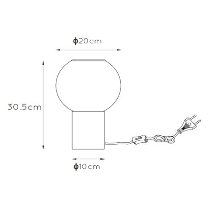 Lucide 45502/01/30 - Namizna svetilka MARIUS 1xE27/40W/230V črna