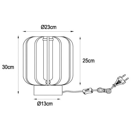 Lucide 45592/01/36 - Namizna svetilka RAFAL 1xE27/40W/230V črna/siva