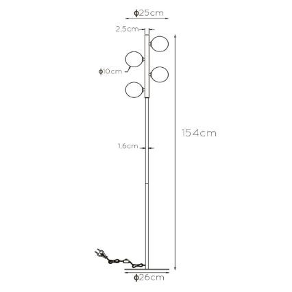 Lucide 45774/04/02 - Talna svetilka TYCHO 4xG9/28W/230V zlata