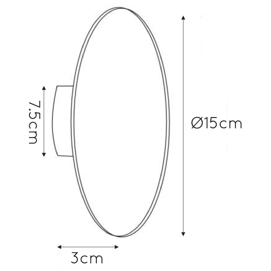 Lucide 46201/06/30 - LED Stenska svetilka EKLYPS LED/7W/230V črna