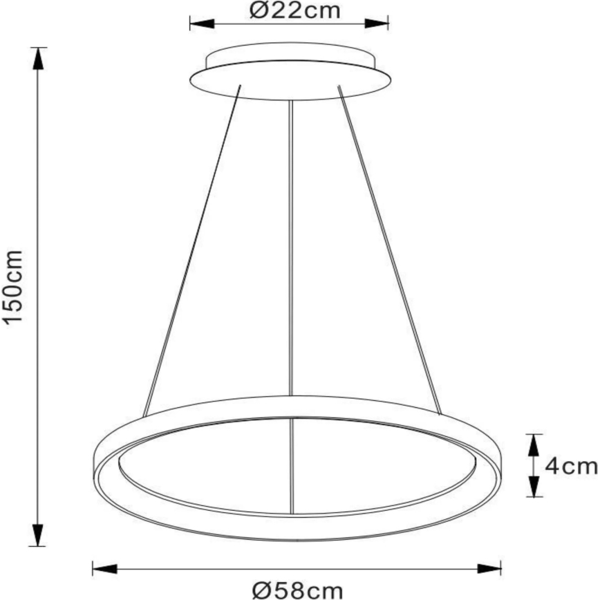 Lucide 46403/48/30 - LED Zatemnitveni lestenec na vrvici VIDAL LED/48W/230V pr. 58 cm črna