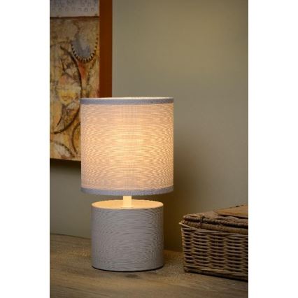 Lucide 47502/81/36 - Namizna svetilka GREASBY 1xE14/40W/230V siva