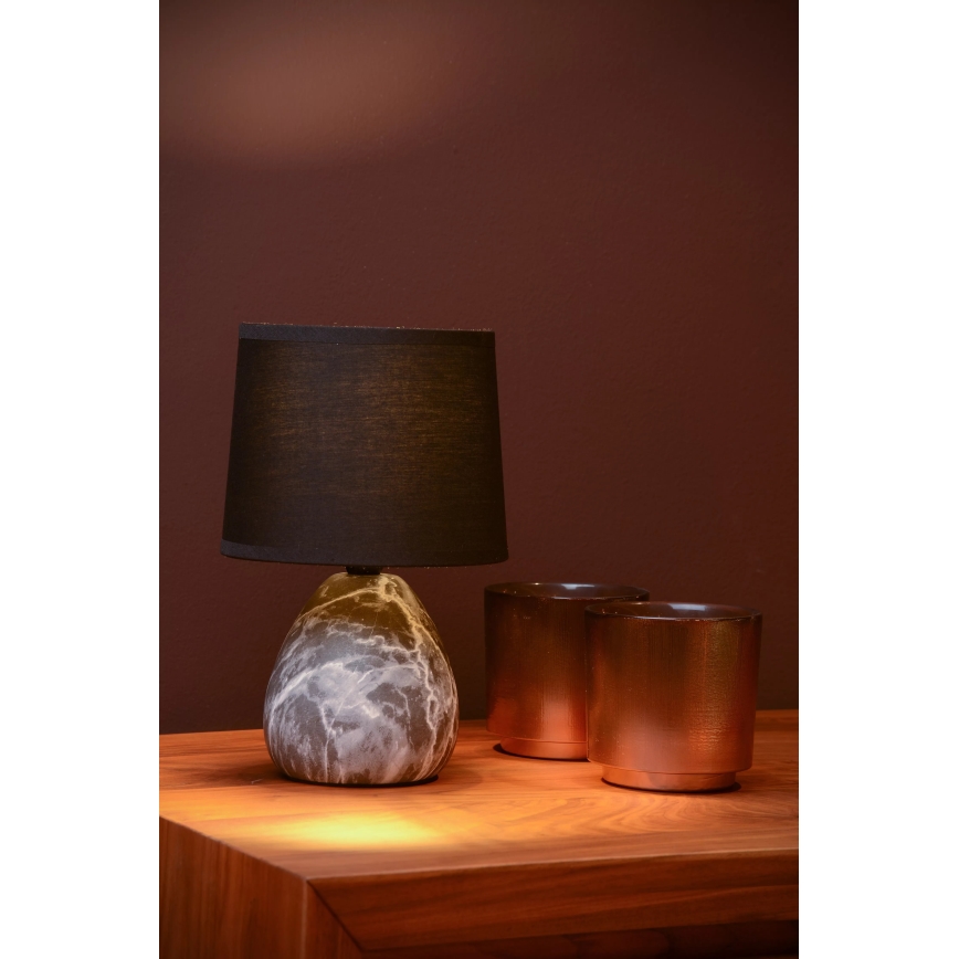 Lucide 47508/81/30 - Namizna svetilka MARMO 1xE14/40W/230V črna