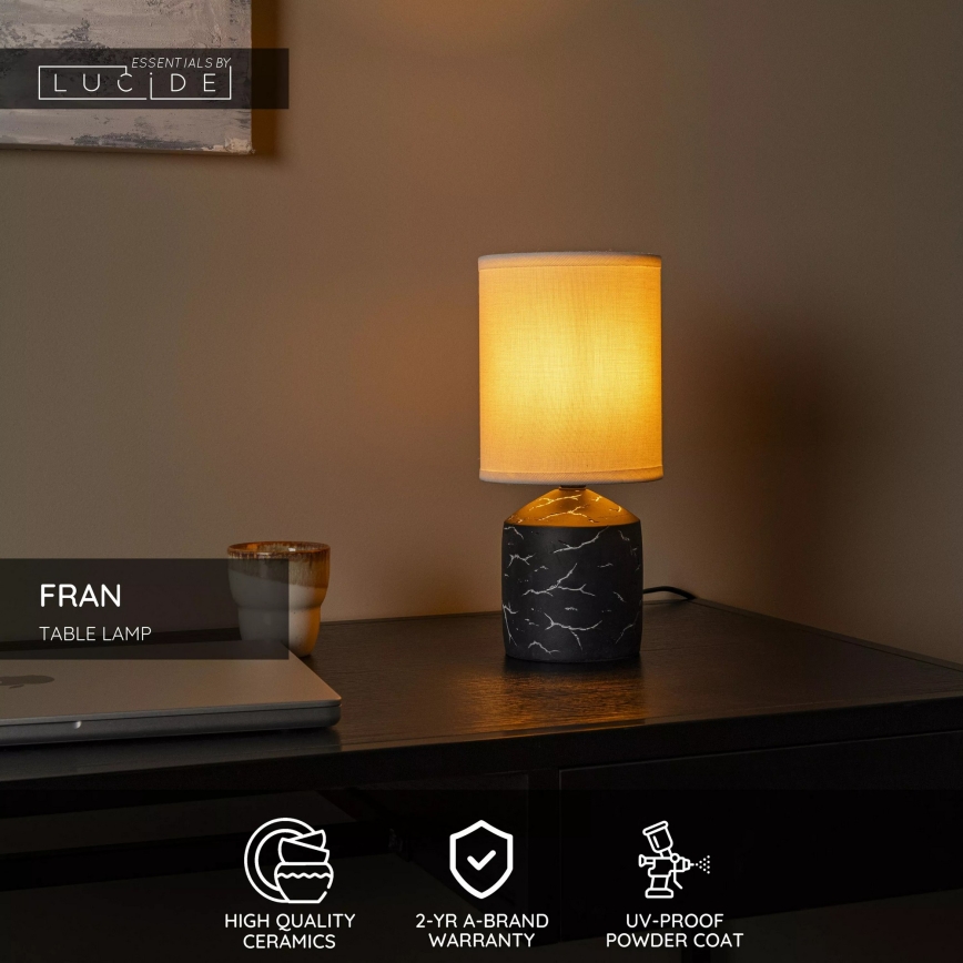 Lucide 47550/81/30 - Namizna svetilka FRAN 1xE14/40W/230V črna
