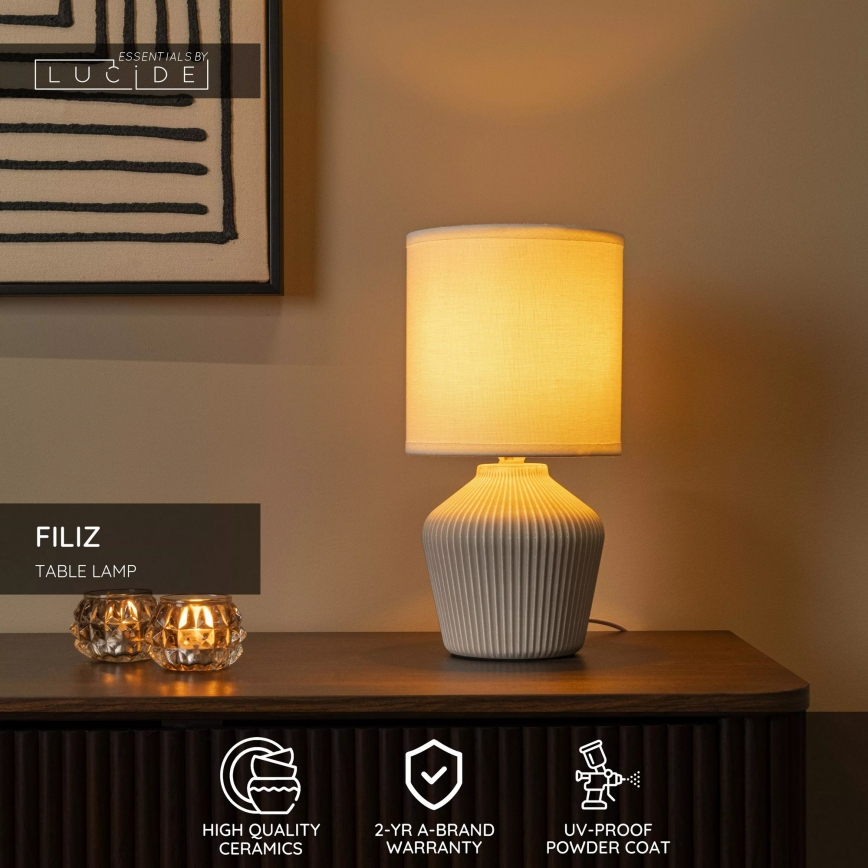 Lucide 47551/81/38 - Namizna svetilka FILIZ 1xE14/40W/230V kremna