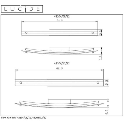 Lucide 48204/12/12 - LED Stenska svetilka BOAZ LED/12W/230V IP21
