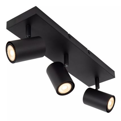 Lucide 53910/03/30 - Stropna smerna svetilka AMIGO 3xGU10/40W/230V črna