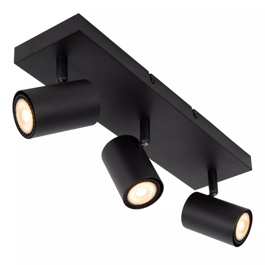 Lucide 53910/03/30 - Stropna smerna svetilka AMIGO 3xGU10/40W/230V črna