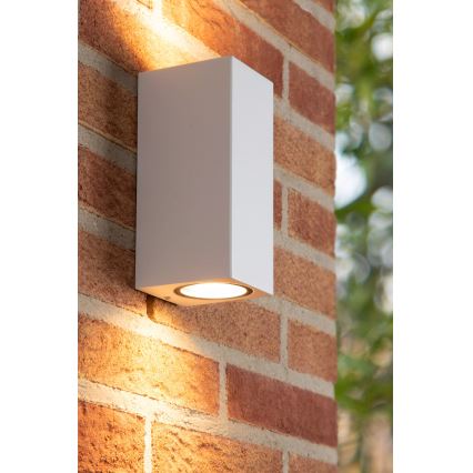 Lucide 69800/02/31 - Zunanja stenska svetilka ZARO 2xGU10/35W/230V IP44 bela