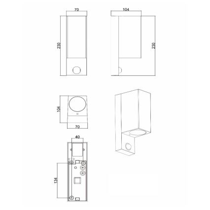 Lucide 69802/02/30 - Zunanja senzorska svetilka ZARO 2xGU10/7W/230V IP65 črna