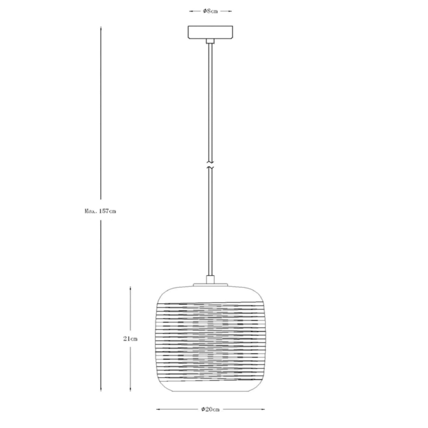 Lucide 70483/01/11 - Lestenec na vrvici ERYN 1xE27/60W/230V