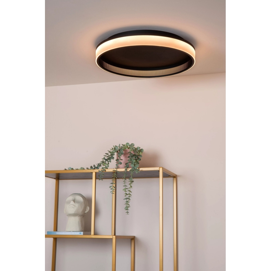 Lucide 71102/40/30 - LED Zatemnitvena stropna svetilka ESTREJA LED/40W/230V 2500-3000K pr. 40 cm črna + Daljinski upravljalnik