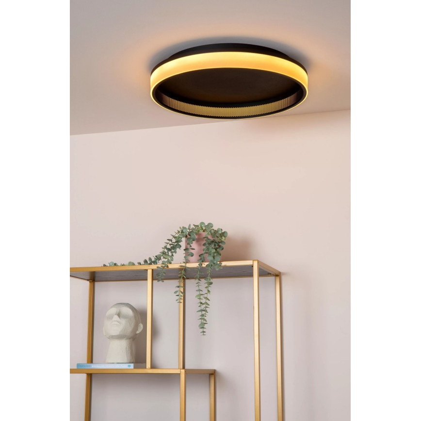 Lucide 71102/40/30 - LED Zatemnitvena stropna svetilka ESTREJA LED/40W/230V 2500-3000K pr. 40 cm črna + Daljinski upravljalnik