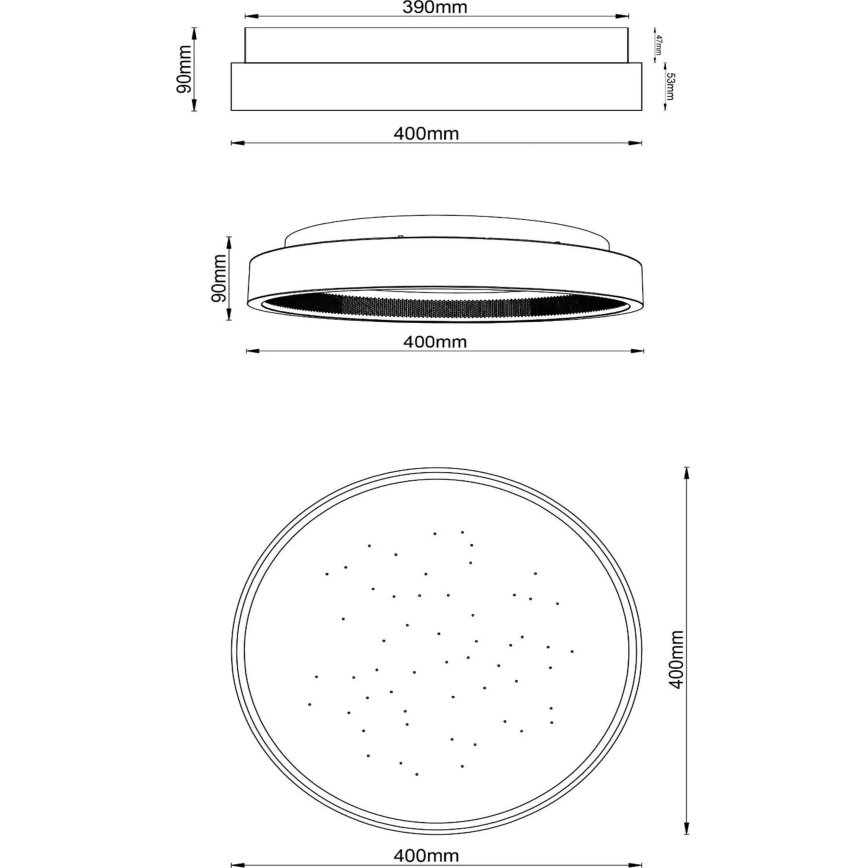 Lucide 71102/40/30 - LED Zatemnitvena stropna svetilka ESTREJA LED/40W/230V 2500-3000K pr. 40 cm črna + Daljinski upravljalnik