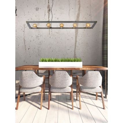 Lucide 73403/05/18 - Lestenec na vrvici THOR 5xE27/60W/230V