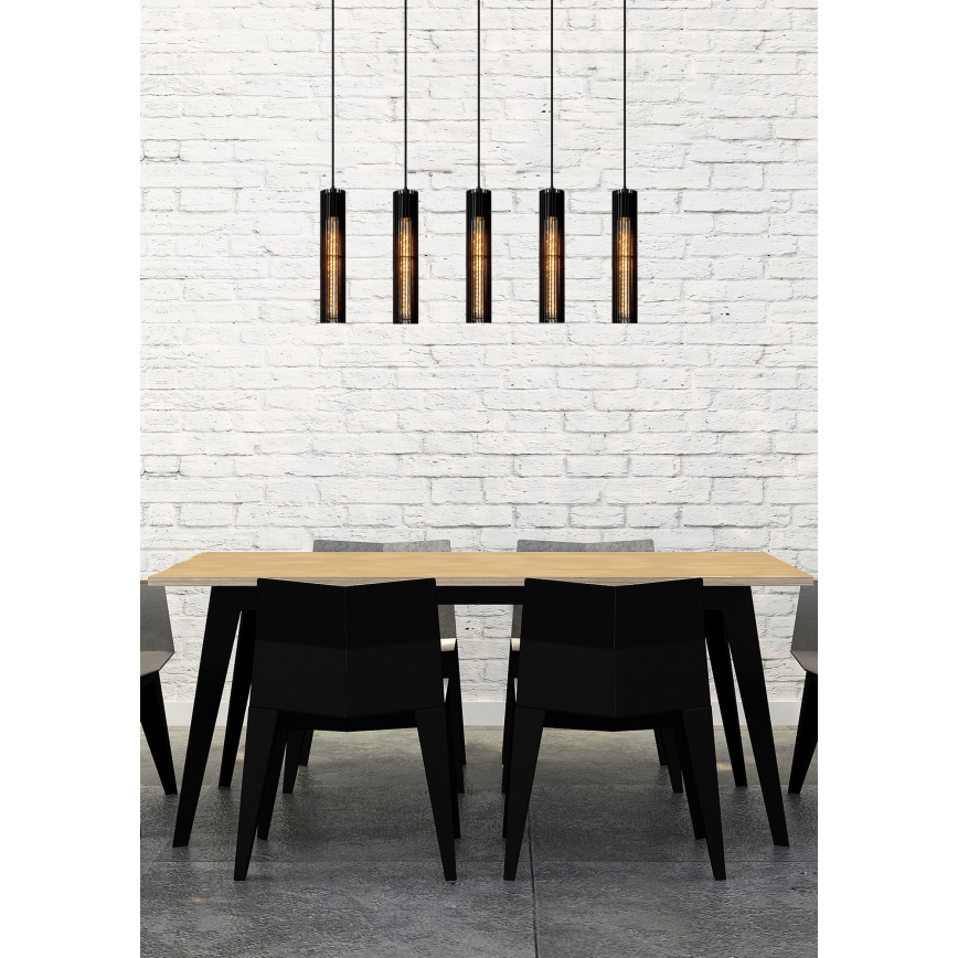 Lucide 73406/05/30 - Lestenec na vrvici LIONEL 5xE27/60W/230V