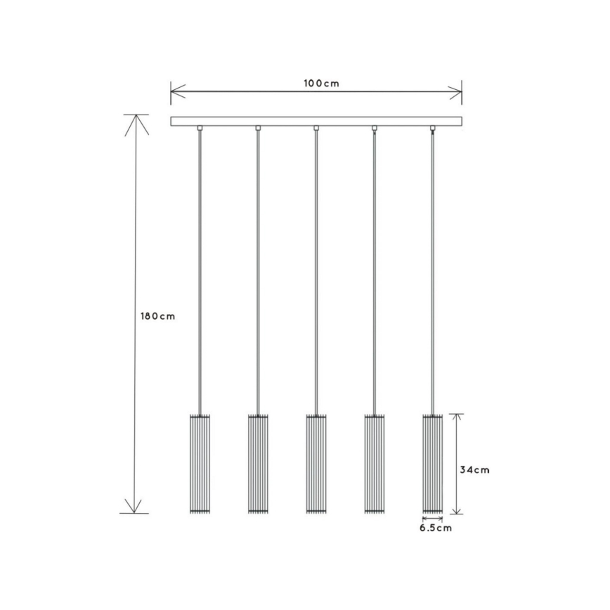 Lucide 73406/05/30 - Lestenec na vrvici LIONEL 5xE27/60W/230V