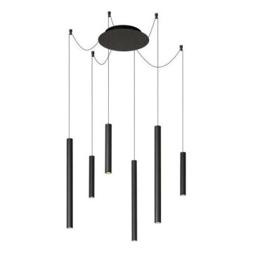 Lucide 74403/06/30 - LED Zatemnitveni lestenec na vrvici LORENZ 6xLED/4W/230V pajek črna