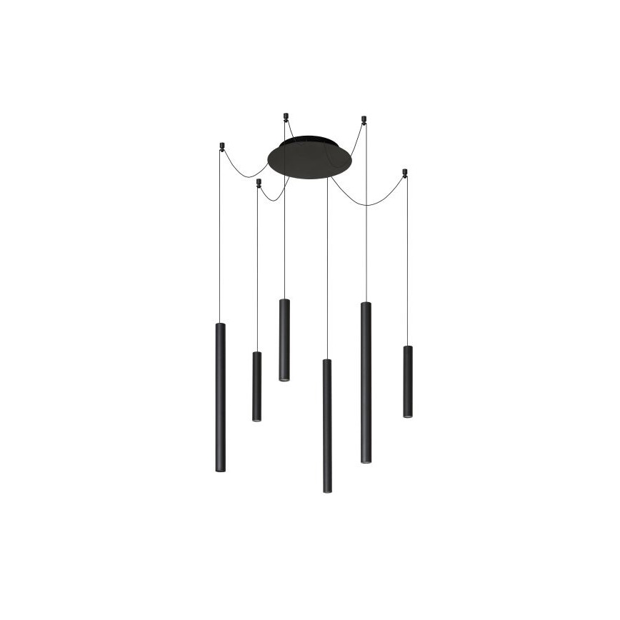 Lucide 74403/06/30 - LED Zatemnitveni lestenec na vrvici LORENZ 6xLED/4W/230V pajek črna