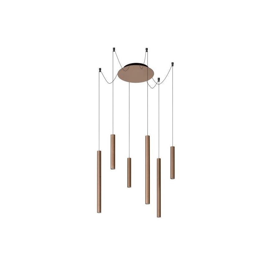 Lucide 74403/06/97 - LED Zatemnitveni lestenec na vrvici LORENZ 6xLED/4W/230V baker