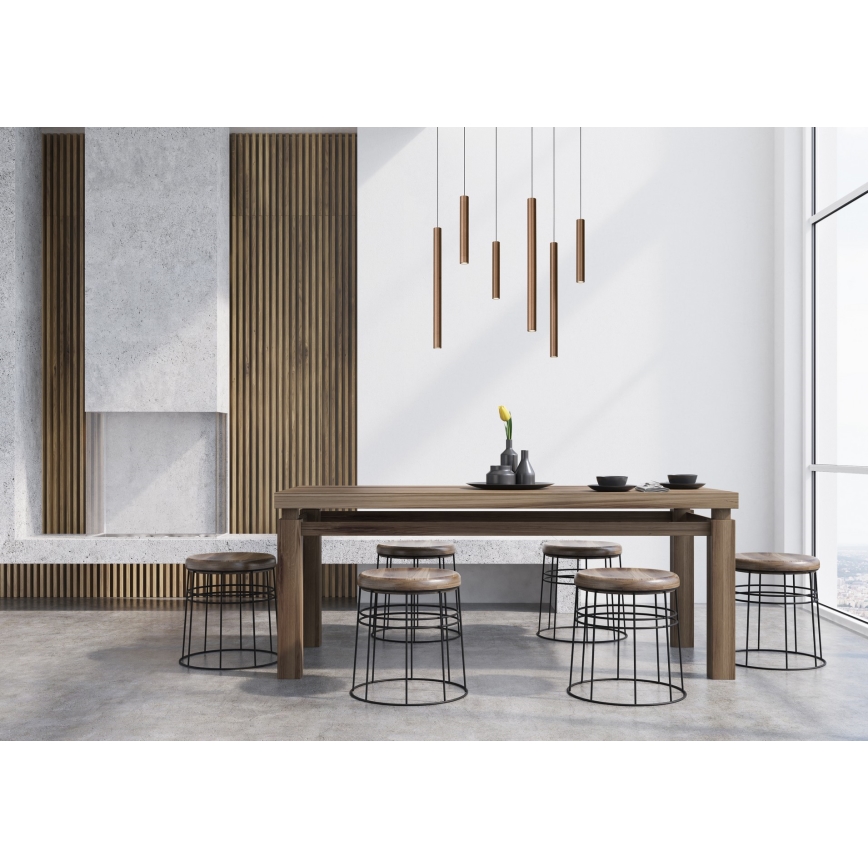 Lucide 74403/06/97 - LED Zatemnitveni lestenec na vrvici LORENZ 6xLED/4W/230V baker