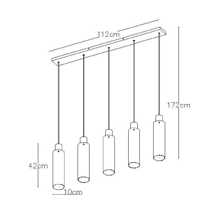Lucide 74404/05/65 - Lestenec na vrvici ORLANDO 5xE27/40W/230V