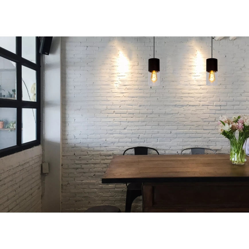 Lucide 74410/01/65 - Lestenec na vrvici ZINO 1xE27/60W/230V črn