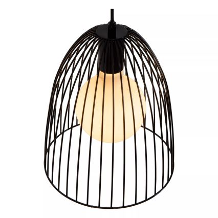 Lucide 74417/01/30 - Lestenec na vrvici MACARONS 1xE27/40W/230V pr. 24,5 cm črna