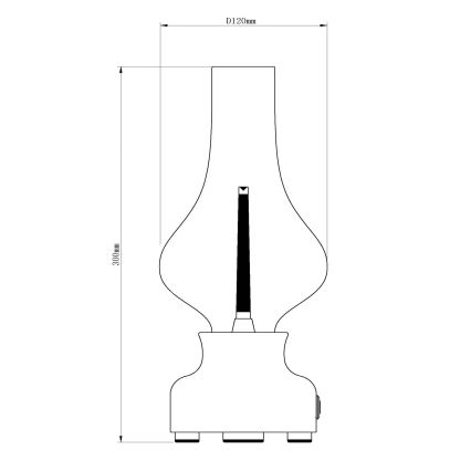 Lucide 74516/02/32 - LED Zatemnitvena namizna svetilka na dotik JASON LED/2W/230V USB 2000 mAh rdeča