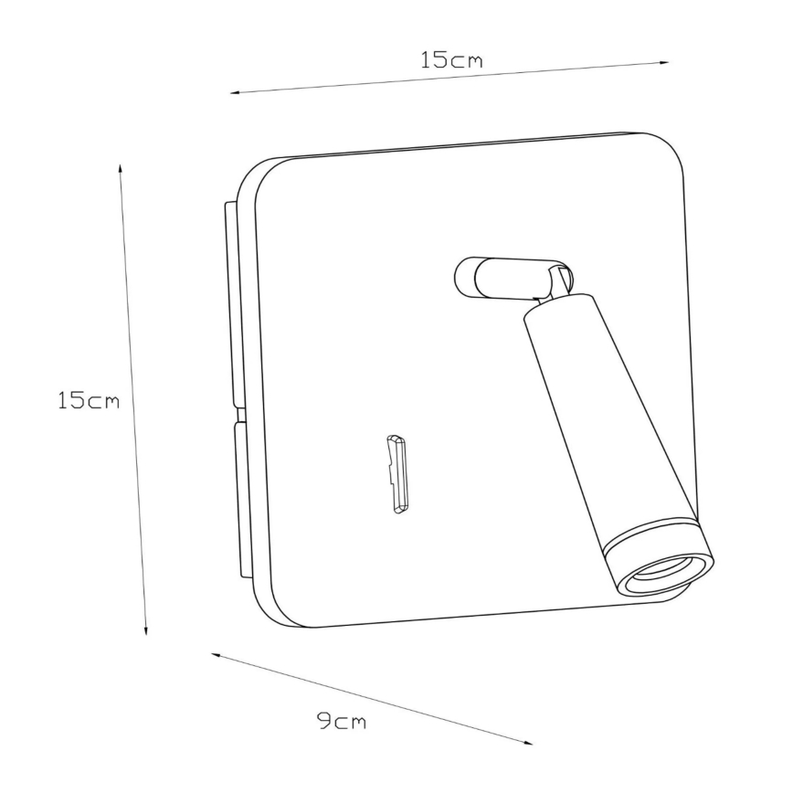 Lucide 77282/03/31 - LED Stenski reflektor OREGON LED/4W/230V USB bela