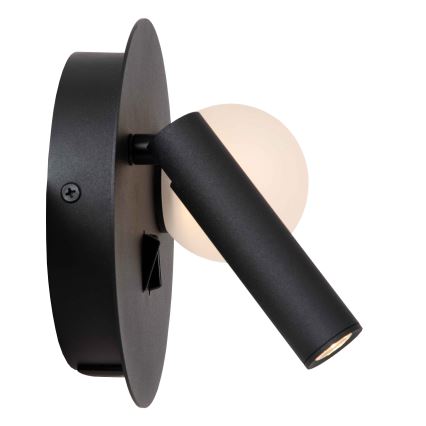 Lucide 77286/02/30 - LED Stenska svetilka MATIZ 2xLED/3,5W/230V USB črna