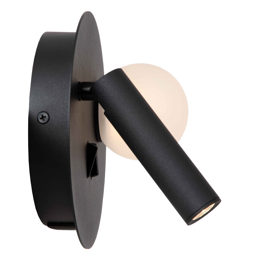 Lucide 77286/02/30 - LED Stenska svetilka MATIZ 2xLED/3,5W/230V USB črna