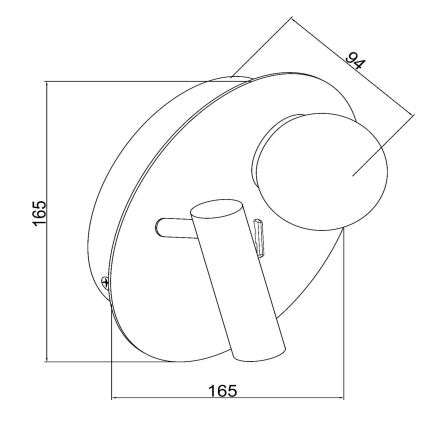 Lucide 77286/02/30 - LED Stenska svetilka MATIZ 2xLED/3,5W/230V USB črna