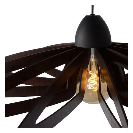 Lucide 77483/76/30 - Lestenec na vrvici ZIDANE 1xE27/15W/230V rjav/črn