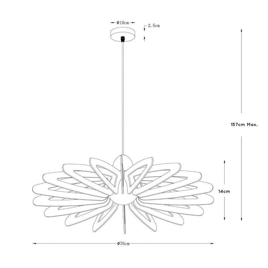 Lucide 77483/76/30 - Lestenec na vrvici ZIDANE 1xE27/15W/230V rjav/črn